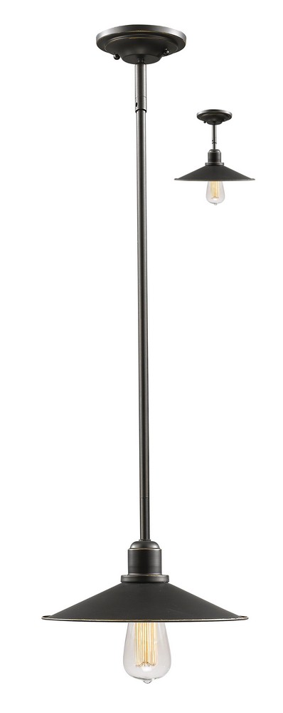 Z-Lite-613MP-OB-Casa - 1 Light Mini Pendant in Art Moderne Style - 10.5 Inches Wide by 52 Inches High   Casa - 1 Light Mini Pendant in Art Moderne Style - 10.5 Inches Wide by 52 Inches High