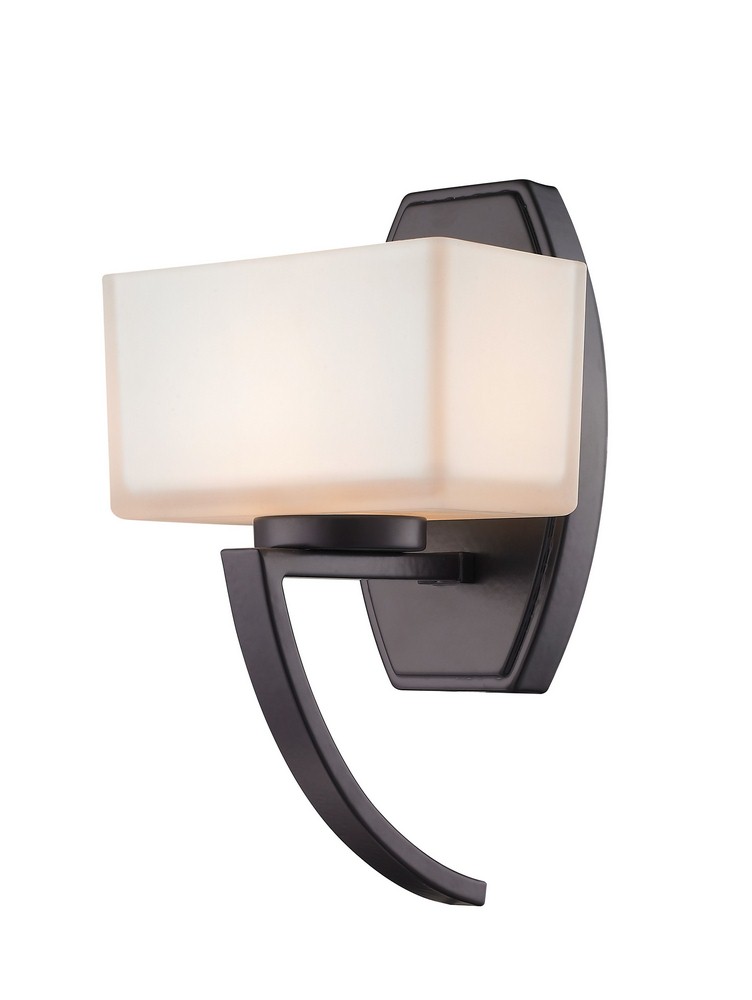 Z-Lite-614-1SBRZ-Cardine - 1 Light Wall Sconce in Seaside Style - 6.5 Inches Wide by 11.25 Inches High Bronze  Chrome Finish with Matte Opal Glass