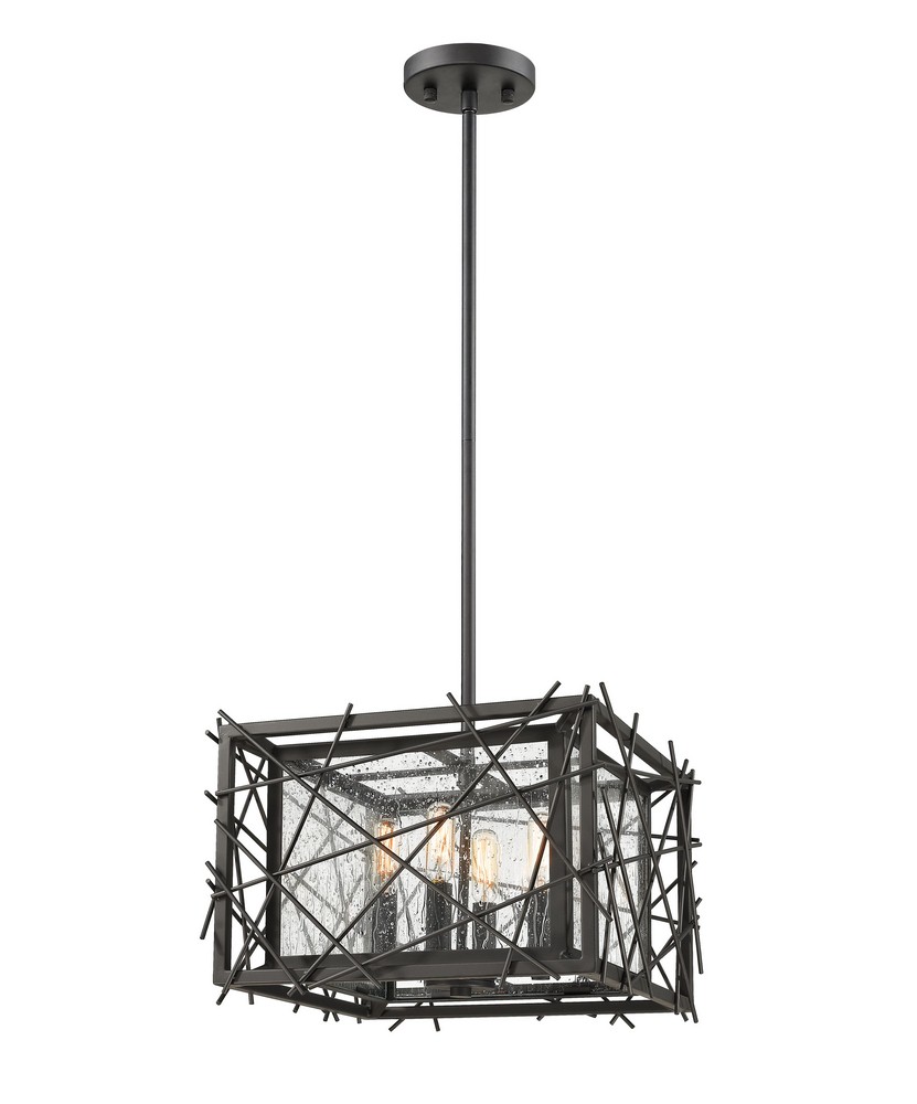 Z-Lite-8000-14BRZ-Stanwood - 4 Light Pendant in Transitional Style - 18 Inches Wide by 9.5 Inches High   Stanwood - 4 Light Pendant in Transitional Style - 18 Inches Wide by 9.5 Inches High