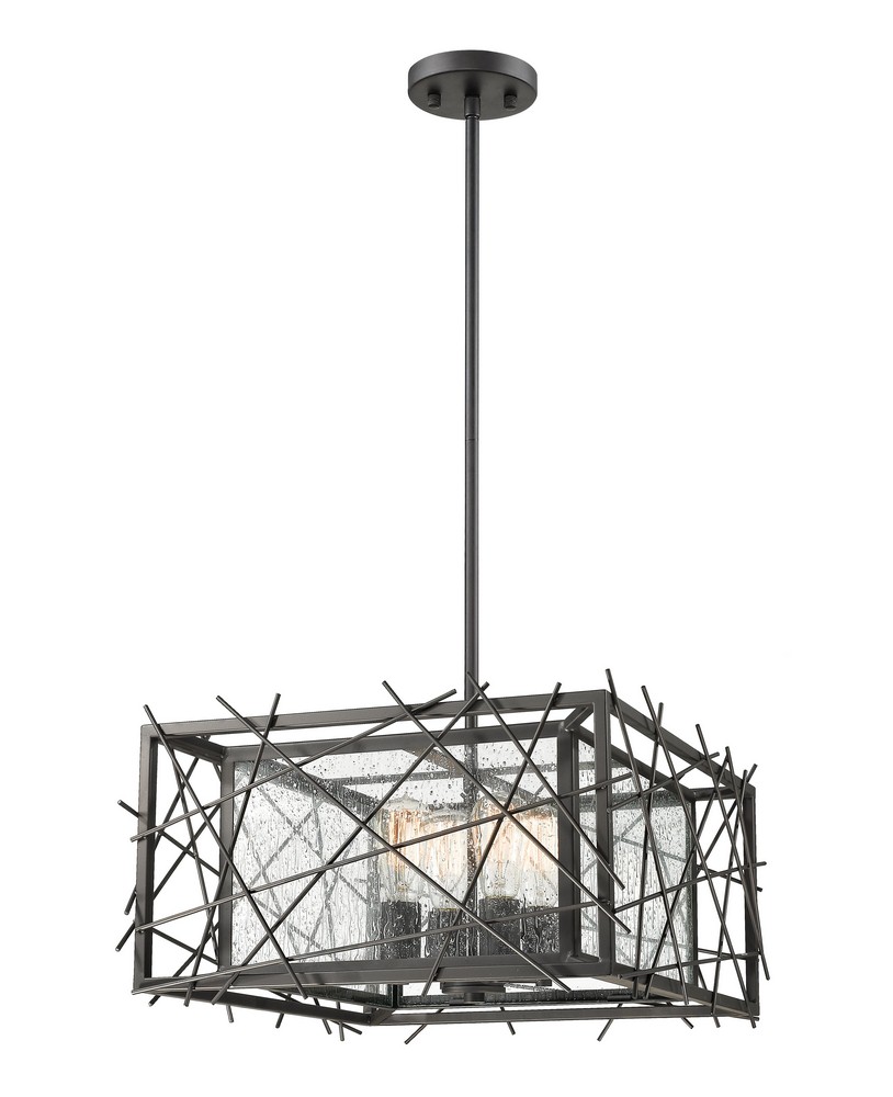 Z-Lite-8000-18BRZ-Stanwood - 4 Light Pendant in Transitional Style - 18 Inches Wide by 9.5 Inches High   Stanwood - 4 Light Pendant in Transitional Style - 18 Inches Wide by 9.5 Inches High