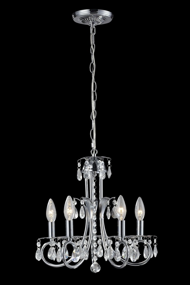 Z-Lite-852CH-Pearl - 5 Light Mini Chandelier in Metropolitan Style - 15 Inches Wide by 15.25 Inches High   Chrome Finish