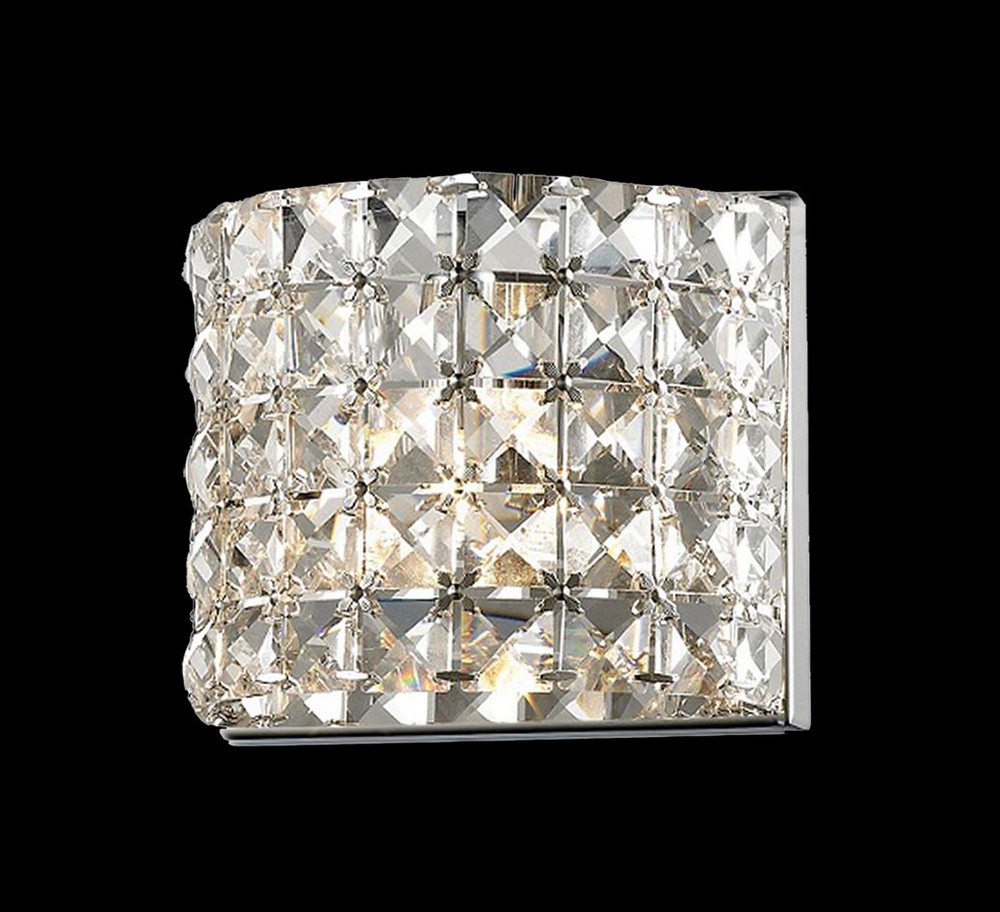 Z-Lite-867-1S-LED-Panache - 6.3 Inch 4W 1 LED Wall Sconce   Chrome Finish with Clear Crystal