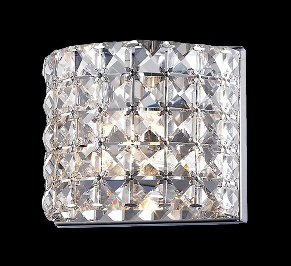 Z-Lite-867-1S-Panache - 1 Light Wall Sconce in Metropolitan Style - 6.3 Inches Wide by 5.12 Inches High   Chrome Finish with Clear Crystal
