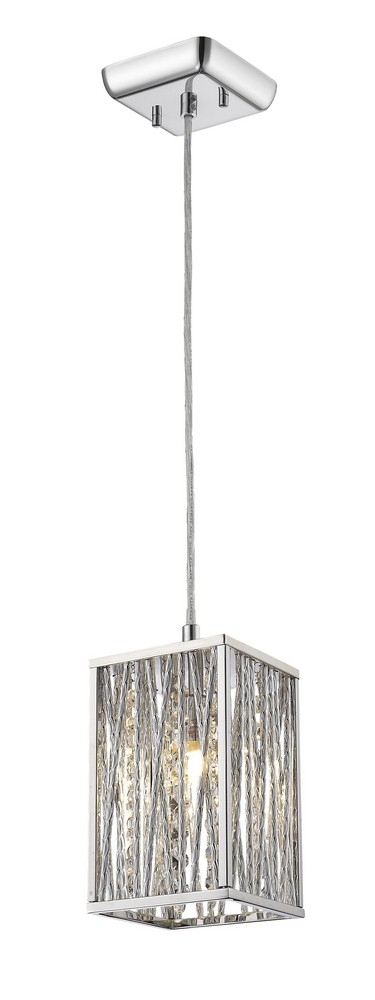 Z-Lite-872CH-SMP-Terra - 1 Light Mini Pendant in Whimsical Style - 4.72 Inches Wide by 7 Inches High   Chrome Finish with Chrome Shade