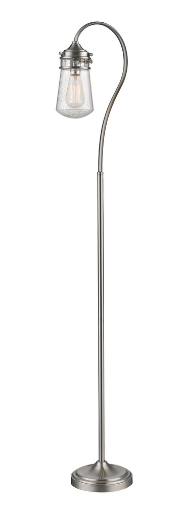 Z-Lite-FL120-BN-Celeste - 1 Light Floor Lamp in Billiard Style - 8 Inches Wide by 58.25 Inches High Brushed Nickel  Olde Bronze Finish with Clear Seedy Glass