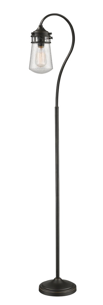 Z-Lite-FL120-OB-Celeste - 1 Light Floor Lamp in Billiard Style - 8 Inches Wide by 58.25 Inches High Olde Bronze  Olde Bronze Finish with Clear Seedy Glass