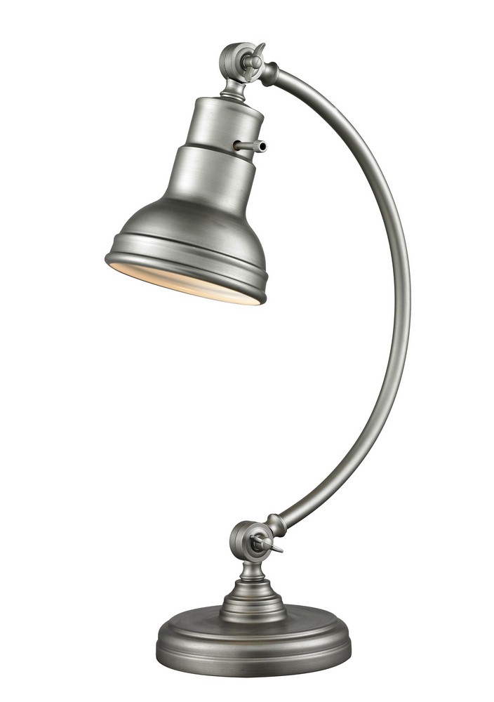 Z-Lite-TL119-BS-Ramsay - 1 Light Table Lamp in Tiffany Style - 6.7 Inches Wide by 20 Inches High Burnished Silver  Olde Bronze Finish with Olde Bronze Metal Shade