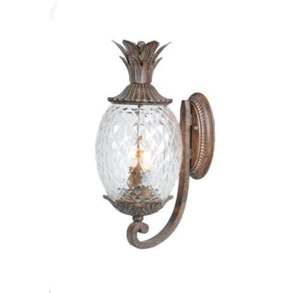 Alico Lighting 702MM Acclaim Lighting Marbleized Mahogany Finished Outdoor Sconce with Florentine Scavo Glass Shades