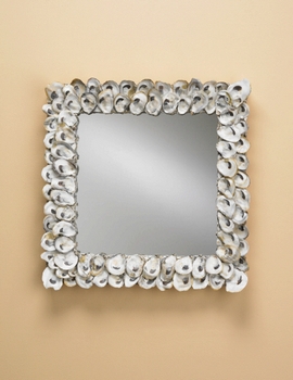 Currey and Company-1348-Oyster Shell - 20 Inch Mirror   Natural/Mirror Finish