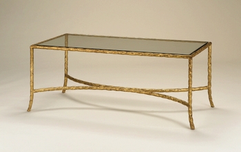 Currey and Company-4057-Gilt Twist - 44 Inch Cocktail Table   Gilt Bronze Finish