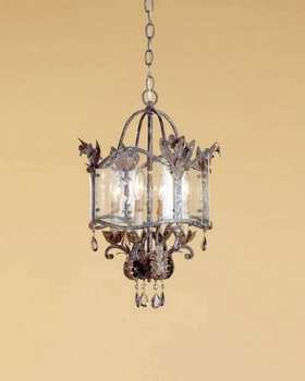 Currey and Company-9357-Zara - 4 Light Medium Lantern   Viejo Gold/Viejo Silver Finish with Seeded Glass