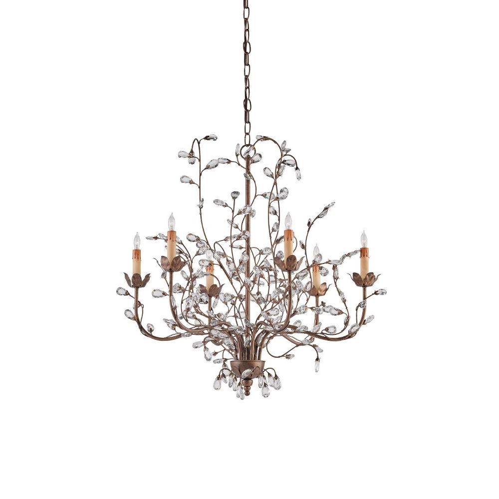 Currey And Company 9882 6 Light Crystal Bud Chandelier Light Crystal Bud Chandelier