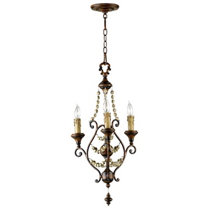 Cyan lighting-03010-Meriel - Three Light Chandelier - 16 Inches Wide by 30.5 Inches High   Antiqued Sienna Finish