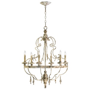 Cyan lighting-04160-Davinci - six Light Chandelier - 27 Inches Wide by 40.75 Inches High   Persian White Finish