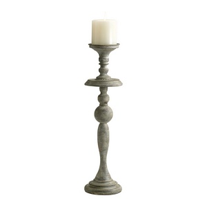 Cyan lighting-04294-Bach - small Candlestick - 6 Inches Wide by 23.25 Inches High   Distressed Antiqued White Finish
