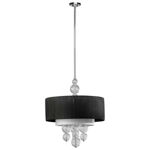 Cyan lighting-04626-Kravet - Four Light Pendant - 24 Inches Wide by 30.75 Inches High   Clear/Black Finish