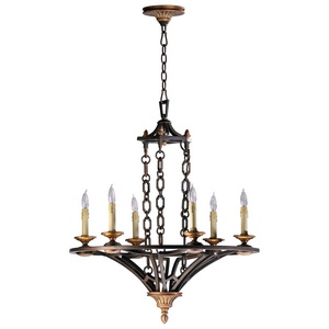Cyan lighting-04648-San Giorgio - Six Light Chandelier - 27 Inches Wide by 38.5 Inches High   Oiled Bronze Finish
