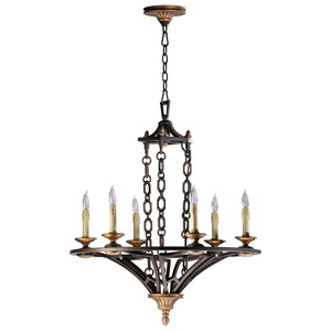 Cyan lighting-04648-san Giorgio - six Light Chandelier - 27 Inches Wide by 38.5 Inches High   Oiled Bronze Finish