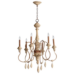 Cyan lighting-05176-Choat - Six Light Small Chandelier - 28 Inches Wide by 40.75 Inches High   Sutherland Buff Finish