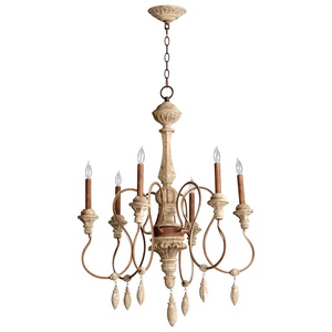 Cyan lighting-05176-Choat - six Light small Chandelier - 28 Inches Wide by 40.75 Inches High   Sutherland Buff Finish