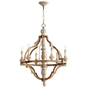 Cyan lighting-05256-Bastille - Six Light Chandelier - 28 Inches Wide by 35.5 Inches High   White Wash Finish
