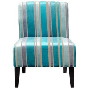 Cyan lighting-05267-Ms. Stripy Blu - 24.25 Inch Small Chair   Turquoise Blue Finish