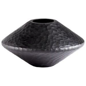 Cyan lighting-05384-Round Lava - small Vase - 9.75 Inches Wide by 5.25 Inches High   Black Finish