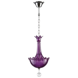 Cyan lighting-05502-Biscay - One Light small Pendant - 10 Inches Wide by 24 Inches High   Purple Finish