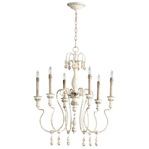 Cyan lighting-05713-Chantal - six Light small Chandelier - 25.5 Inches Wide by 28.5 Inches High   Parisian Blue Finish with Acrylic Glass