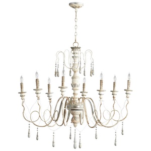 Cyan lighting-05714-Chantal - Eight Light small Chandelier - 41 Inches Wide by 37 Inches High   Parisian Blue Finish