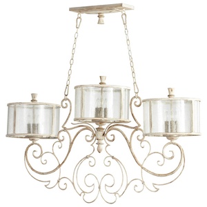 Cyan lighting-05782-Florine - Nine Light Island - 52.25 Inches Wide by 29.75 Inches High   Persian White/Mystic Silver Finish