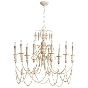 Cyan lighting-05784-Florine - Nine Light Chandelier   Persian White/Mystic Silver Finish