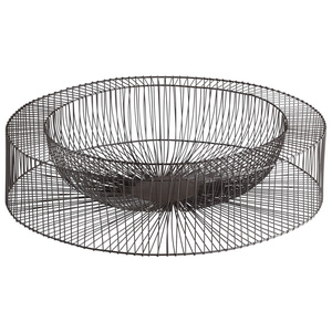 Cyan lighting-05834-Wire Wheel - 21 Inch Large Decorative Tray   Graphite Finish