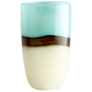 Cyan lighting-05874-Turquoise Earth - Large Decorative Vase - 6.75 Inches Wide by 11.75 Inches High   Blue Finish