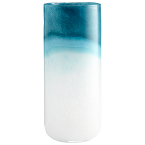 Cyan lighting-05877-Turquoise Cloud - Large Decorative Vase - 5.4 Inches Wide by 13.5 Inches High   Blue and White Finish