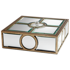 Cyan lighting-05935-Through The Lens Container - 10 Inches Wide by 4.5 Inches High   Clear/Gold Finish