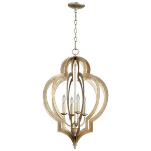 Cyan lighting-05971-Vertigo - Four Light small Chandelier - 19 Inches Wide by 32.5 Inches High   Silver Leaf Finish