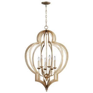 Cyan lighting-05972-Vertigo - six Light Large Chandelier - 24 Inches Wide by 36 Inches High   Silver Leaf Finish