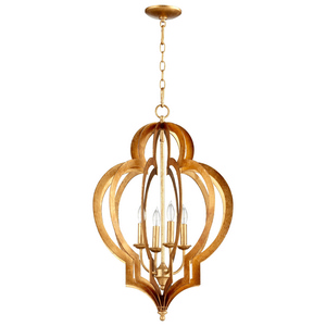 Cyan lighting-05973-Vertigo - Four Light small Chandelier - 19 Inches Wide by 32.5 Inches High   Gold Leaf Finish