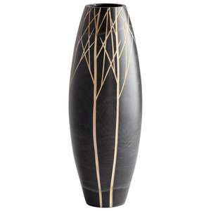 Cyan lighting-06024-Onyx - Medium Winter Decorative Vase - 8.5 Inches Wide by 26 Inches High   Black Finish