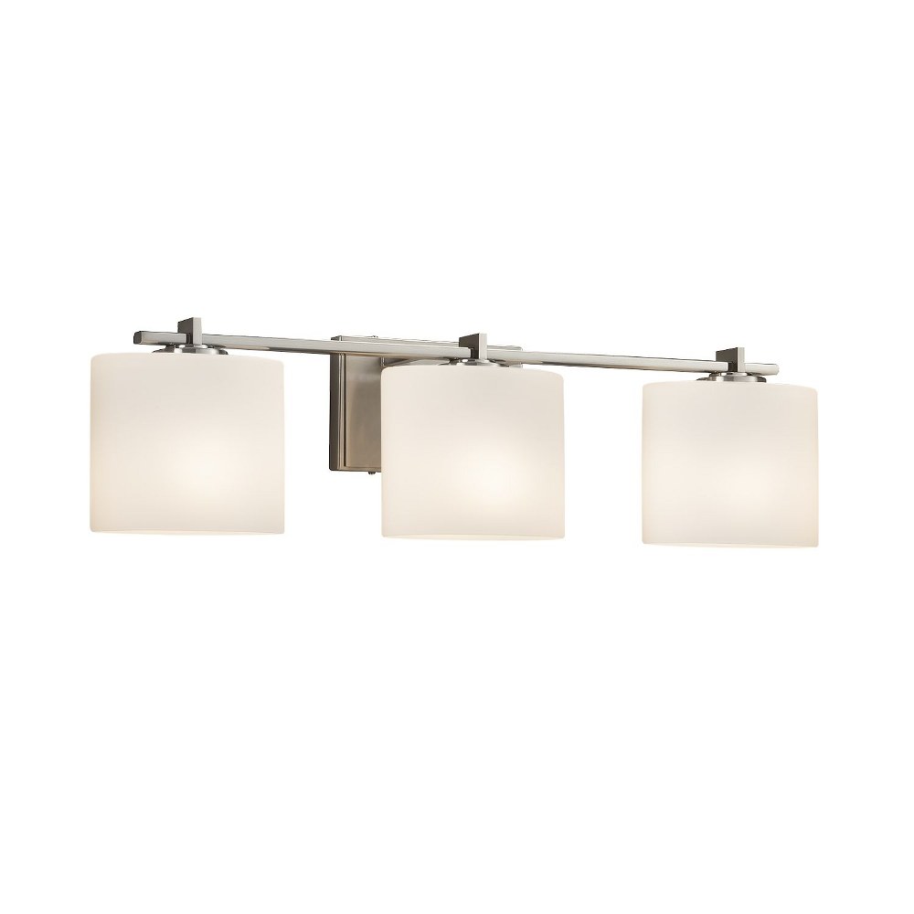 Brushed Nickel Justice Design Group Lighting WGL-8452-10-GRCB-NCKL-LED2-1400 Wire Glass Atlas LED 2-Light Bath Bar Finish Cage and Blown Grid with Clear Bubbles-Cylinder with Flat Rim Shade