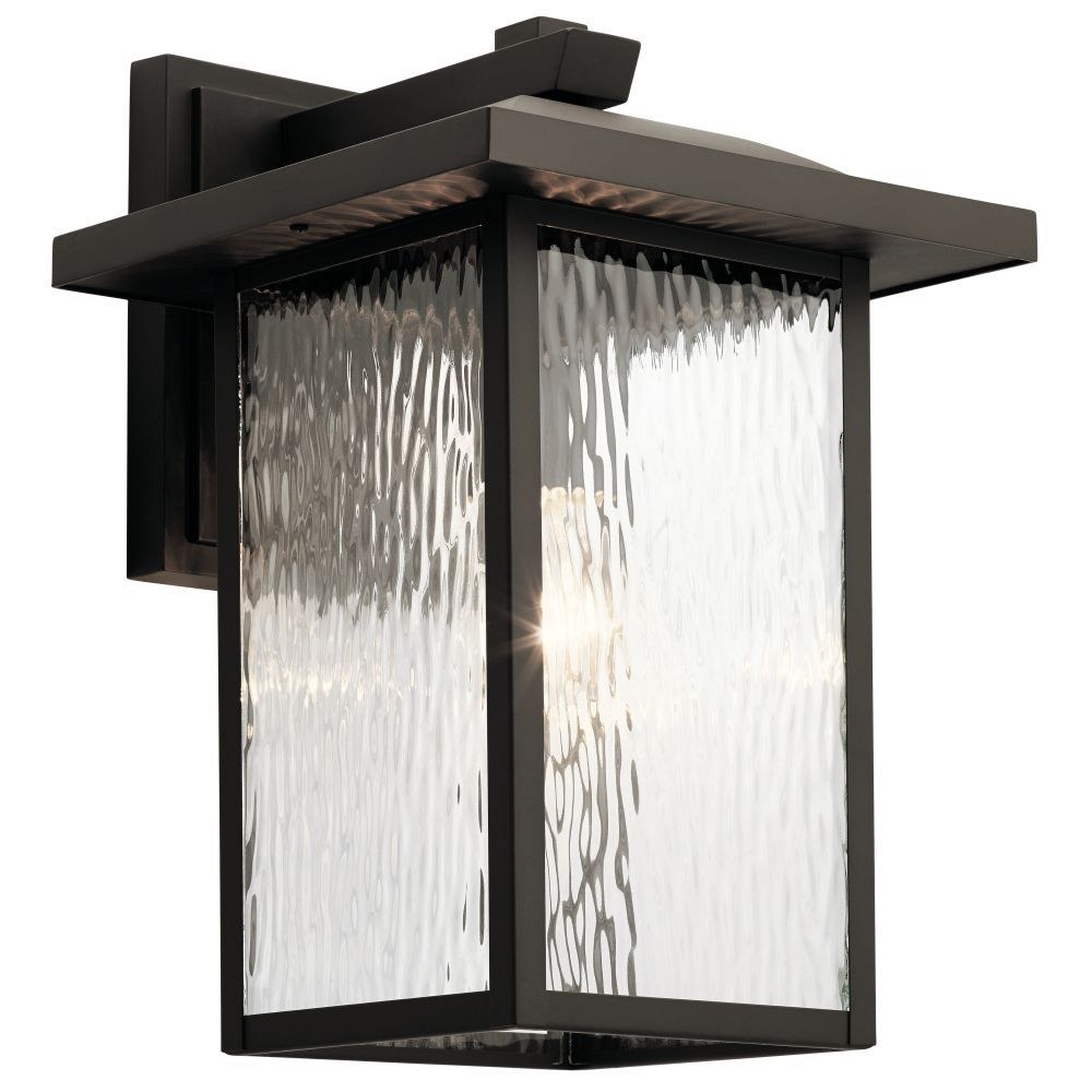 Textured Black 1 Light LED 17 Watts Kichler 49624BKTLED Amber Valley Outdoor Wall Sconce 