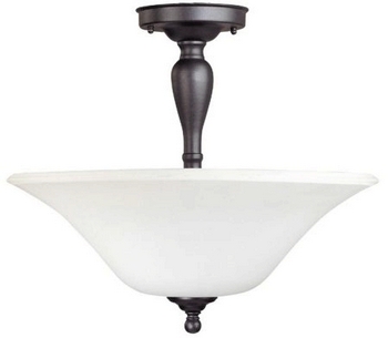 Nuvo Lighting-60/1847-Dupont-Three Light Semi Flush-16 Inches Wide by 14.75 Inches High Dark Chocolate Bronze  Dark Chocolate Bronze Finish with Satin White Shade