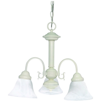 Nuvo Lighting-60/188-Ballerina-Three Light Chandelier-20 Inches Wide by 17 Inches High   Textured White Finish with Alabaster Bell Shade