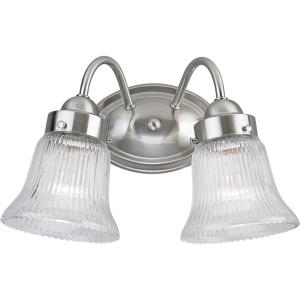 Economy Fluted Glass - 11.75 Inch Width - 2 Light - Line Voltage - Damp Rated