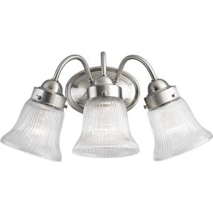 Economy Fluted Glass - 16.125 Inch Width - 3 Light - Line Voltage - Damp Rated