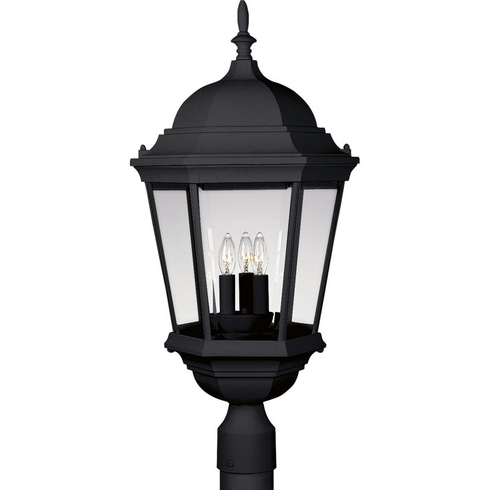 Progress Lighting Patewood Collection 1-Light Outdoor Black Post Lamp 