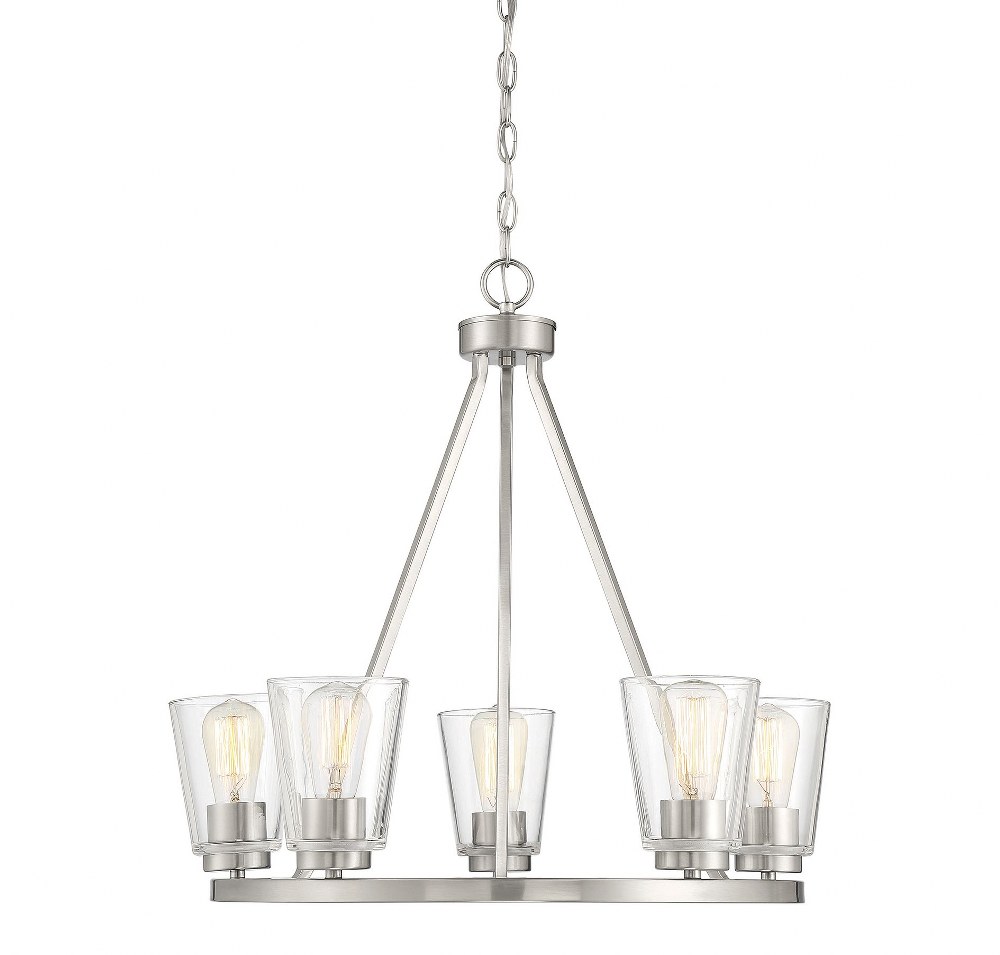 Savoy House 1-1021-5-SN 5 Light Chandelier-23 inches tall by 25 inches