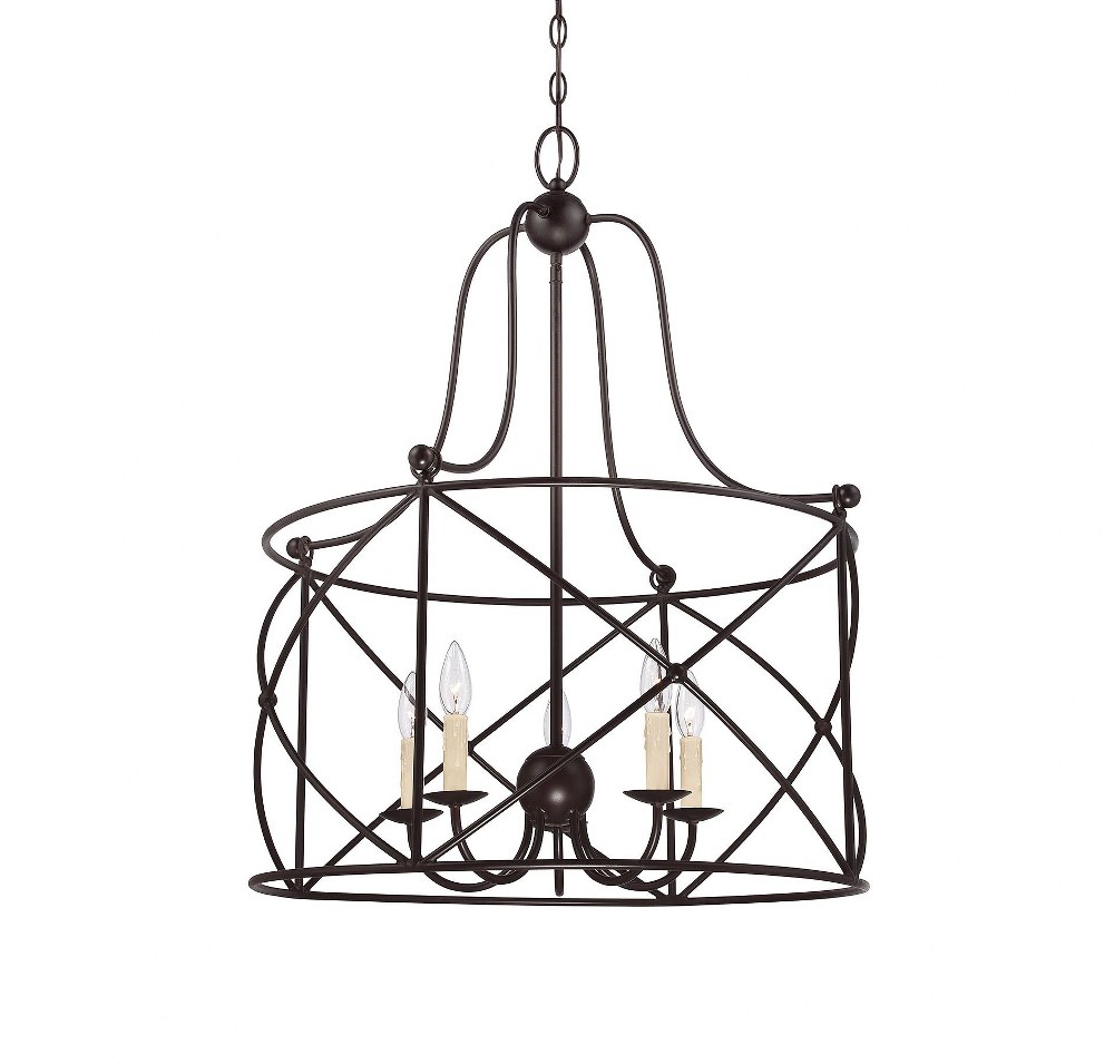 Savoy House 1-4072-5-13 5 Light Pendant-Transitional Style with Farmhouse and