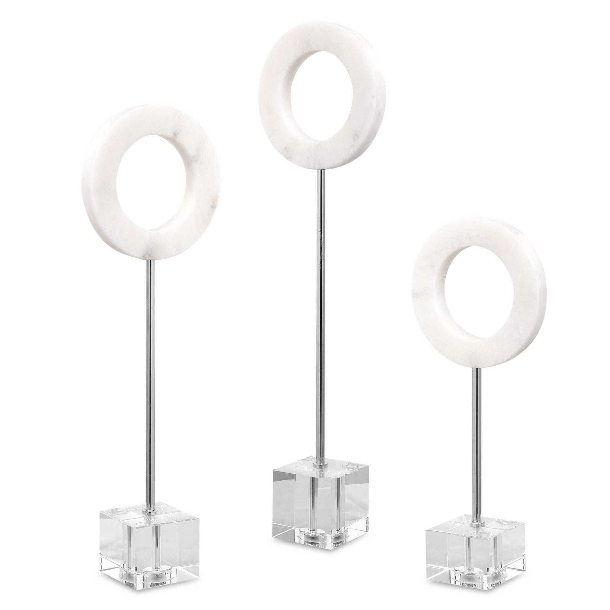 Uttermost 17871 Coin Toss - 22 inch Marble Ring (Set of 3) - 6 inches wide by 3